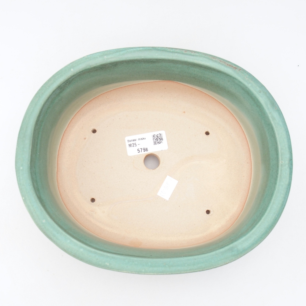 Cuenco bonsái de cerámica 23 x 19,5 x 7 cm, verde