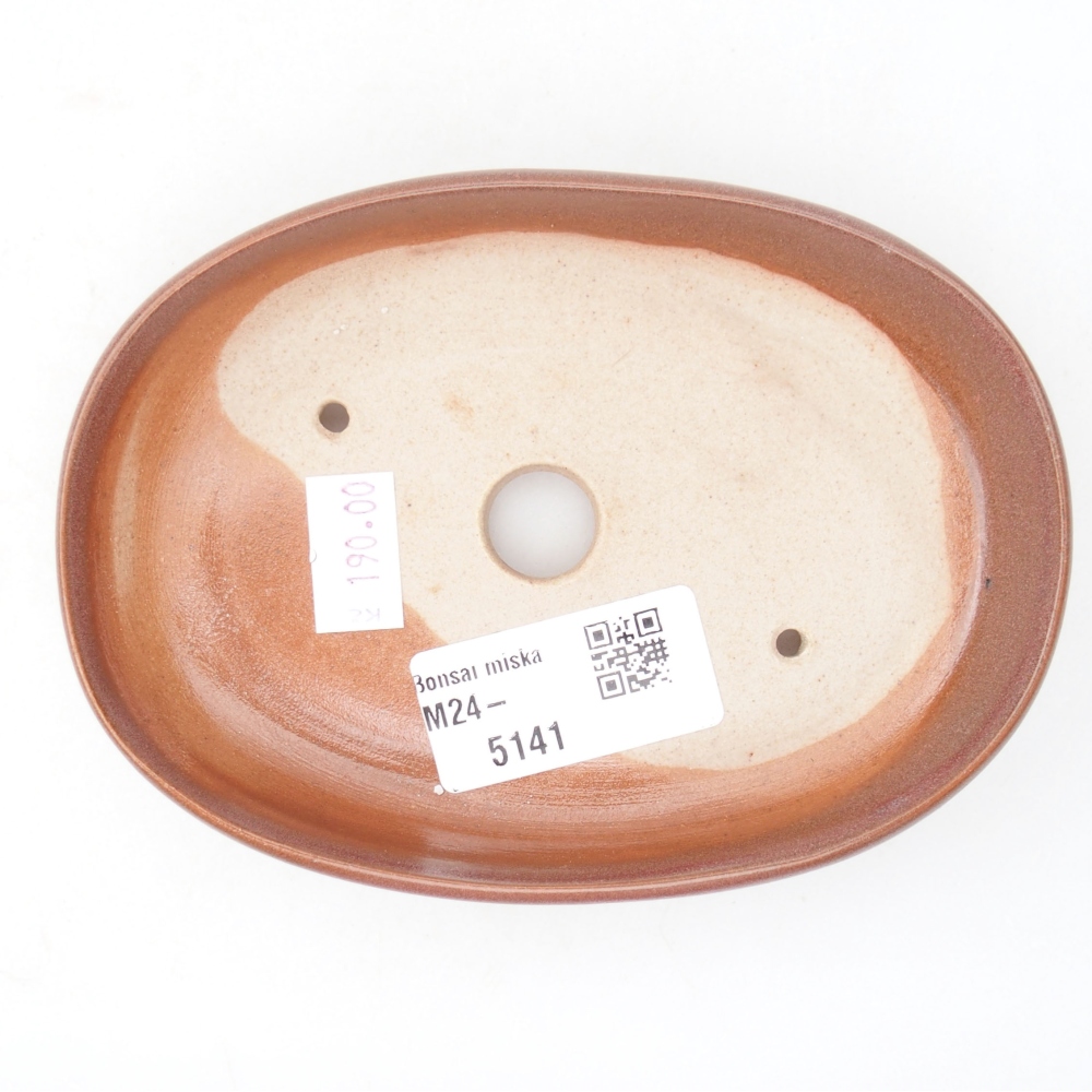Cuenco bonsái de cerámica 13 x 10 x 2,5 cm, color burdeos
