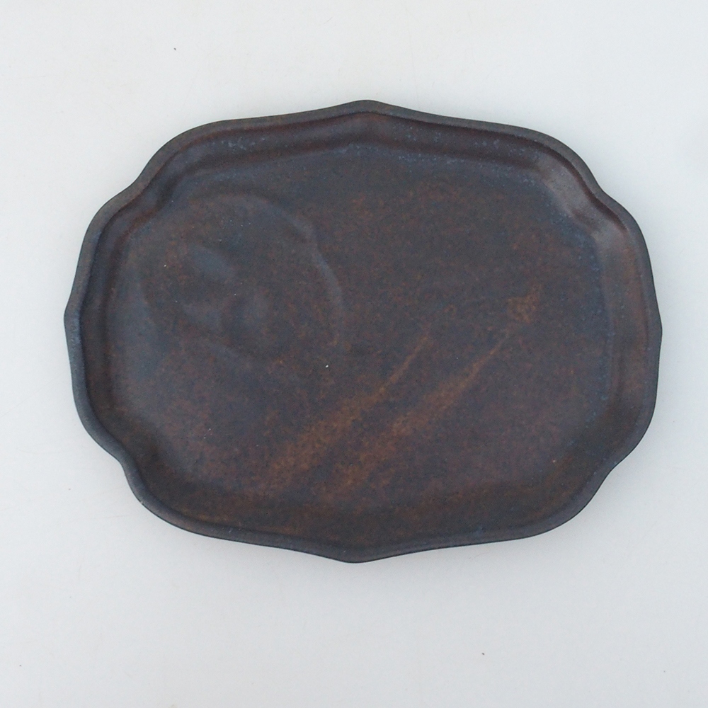 Cuenco bonsái + platillo H51 - 18x14x5 cm - marrón