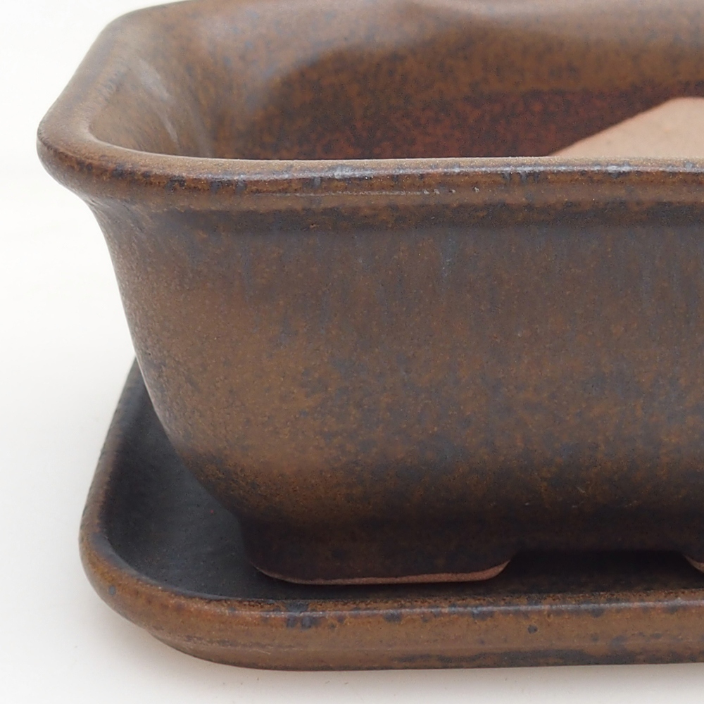 Cuenco bonsái + platillo H11 - 11,5 x 10 x 4 cm - verde