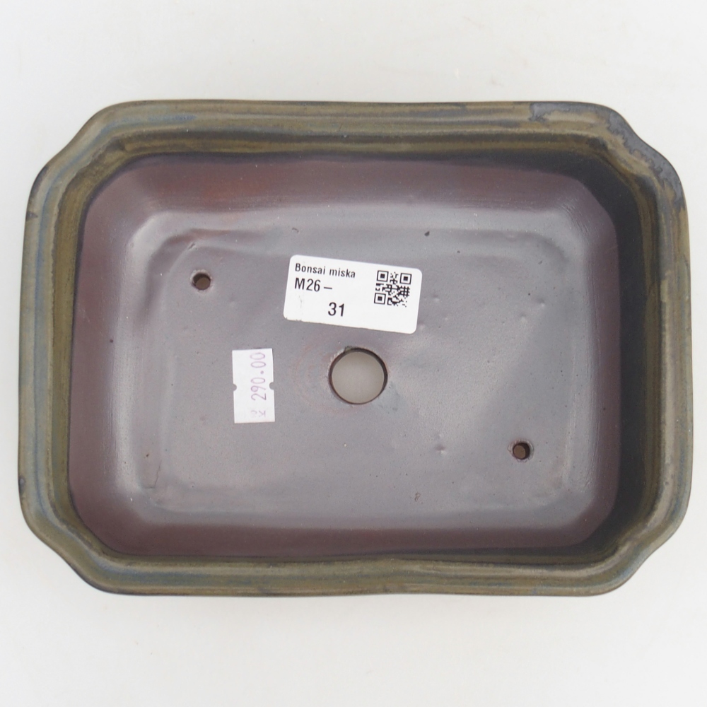 Cuenco bonsái de cerámica 18 x 13,5 x 5 cm, marrón