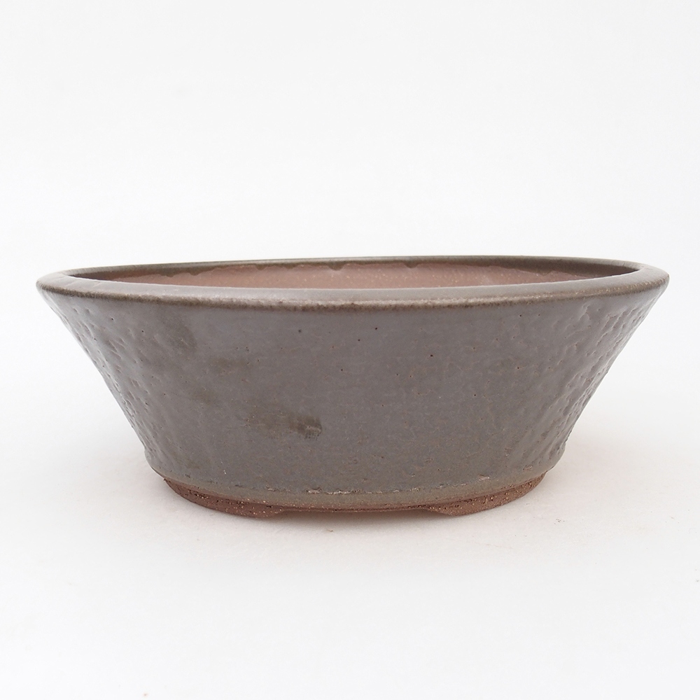 Cuenco bonsái de cerámica 17,5 x 17,5 x 6 cm, color metálico