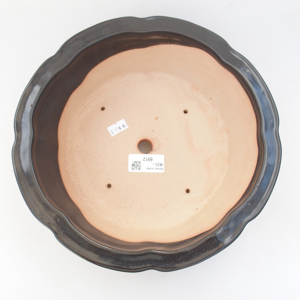 Cuenco bonsái de cerámica 26 x 26 x 8 cm, negro