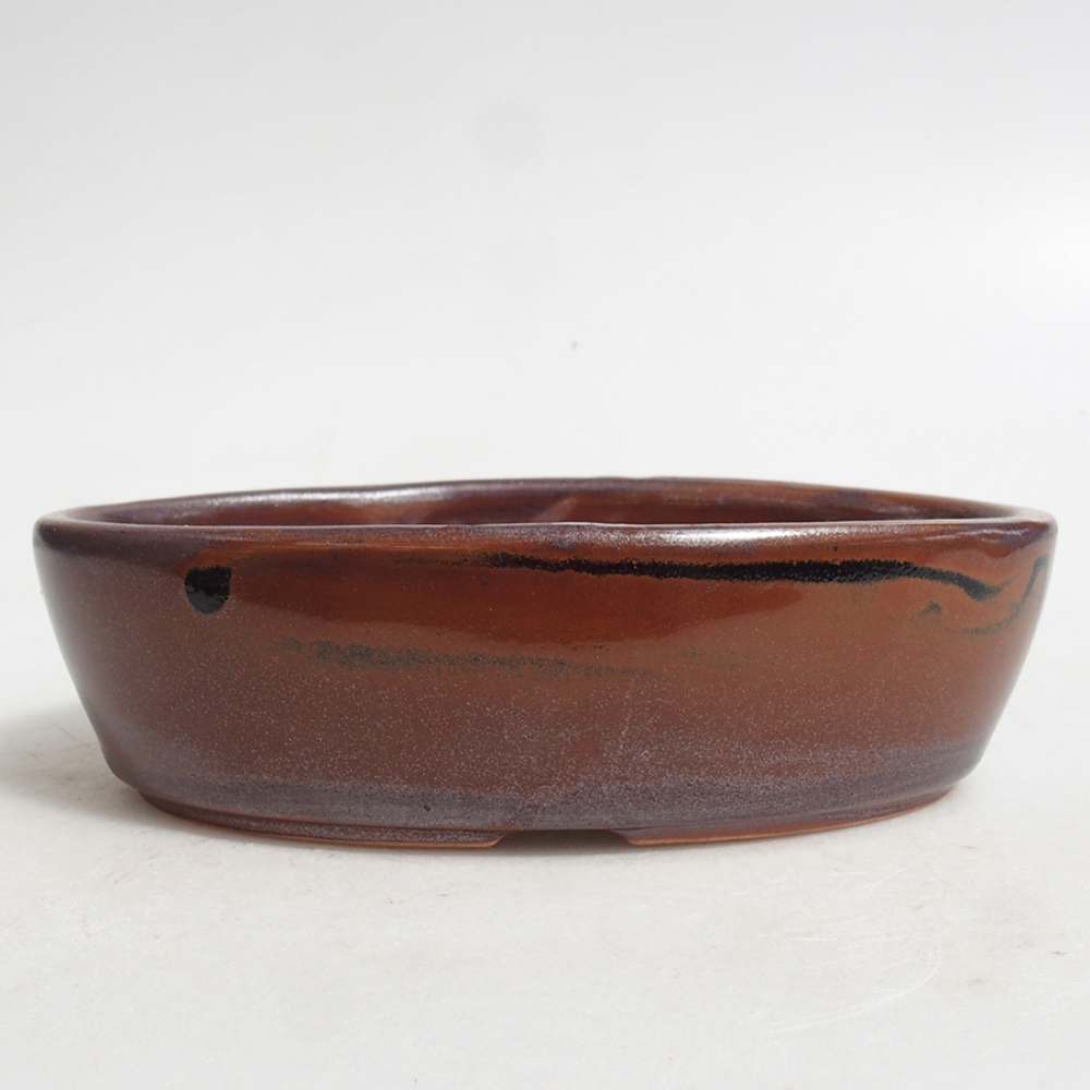 Cuenco bonsái de cerámica 15 x 9,5 x 4 cm, marrón