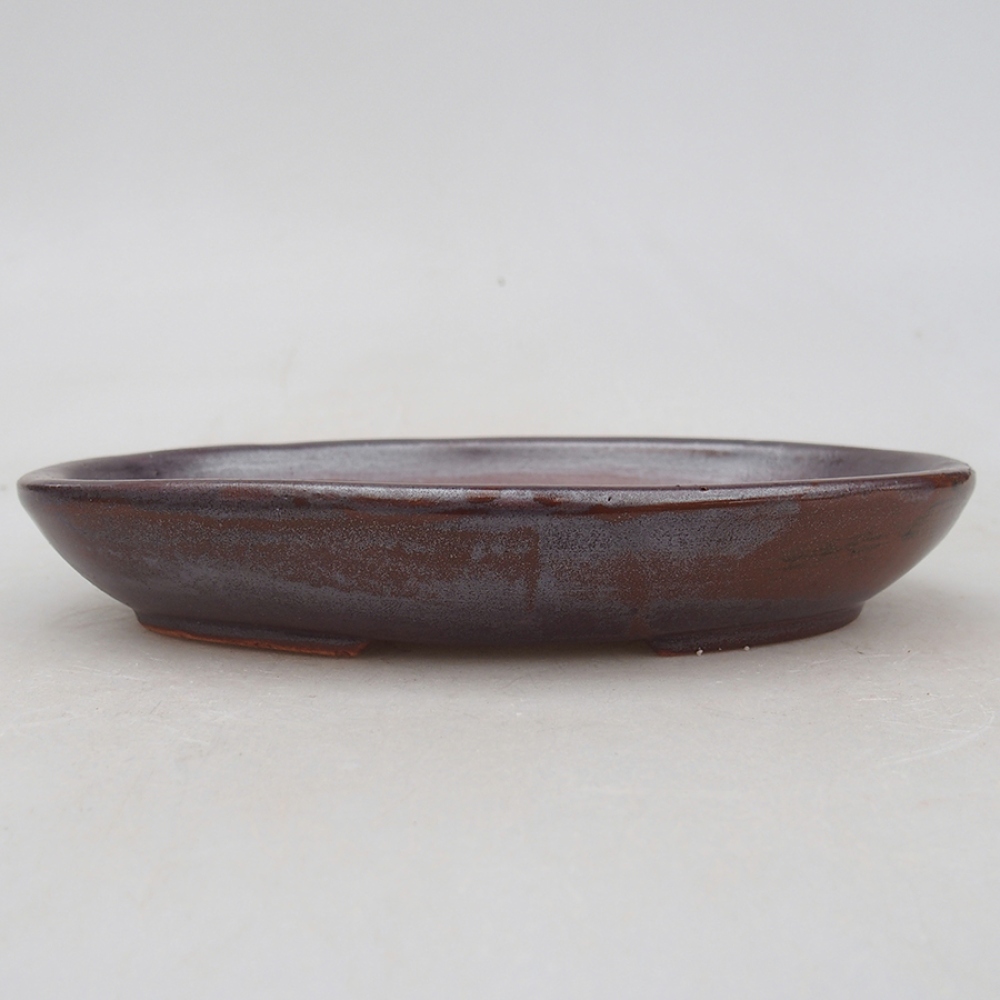 Cuenco bonsái de cerámica 15,5 x 11 x 2,5 cm, marrón