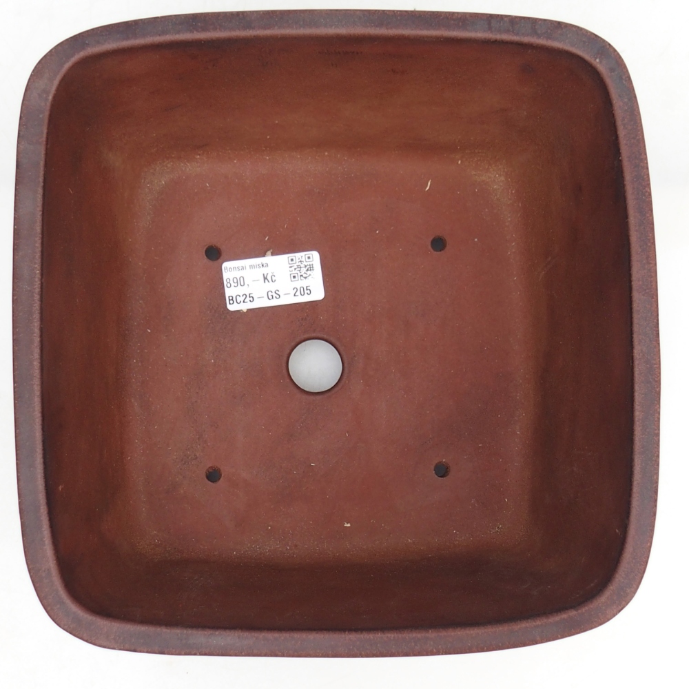 Cuenco bonsái de cerámica 21 x 21 x 13 cm, marrón