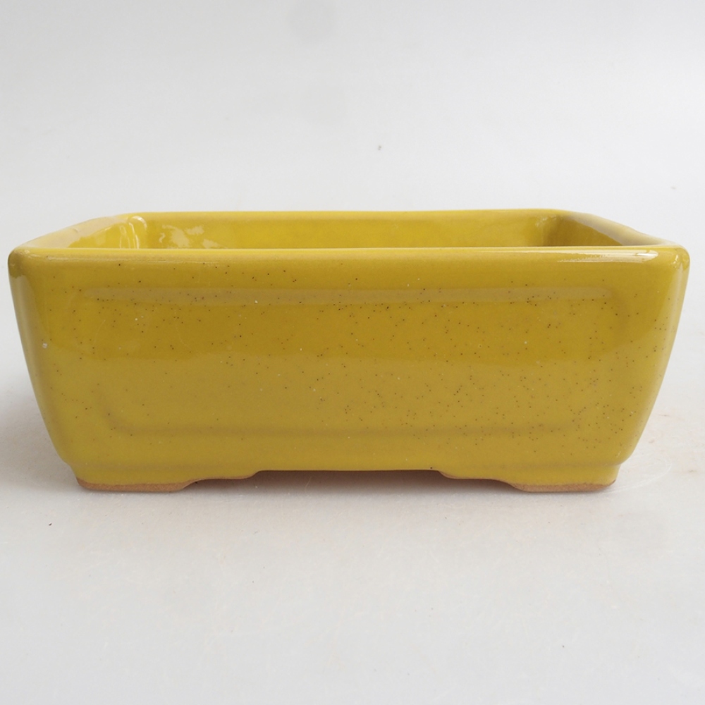 Cuenco bonsái de cerámica 13 x 10 x 5 cm, amarillo