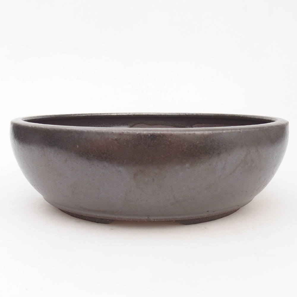 Cuenco bonsái de cerámica 20 x 20 x 6,5 cm, color metálico