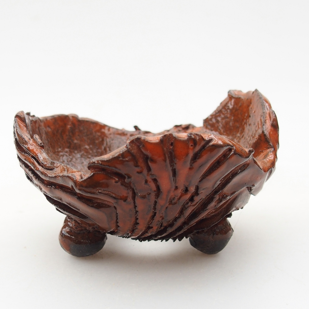 Concha de cerámica 8,5 x 8,5 x 5 cm , color naranja