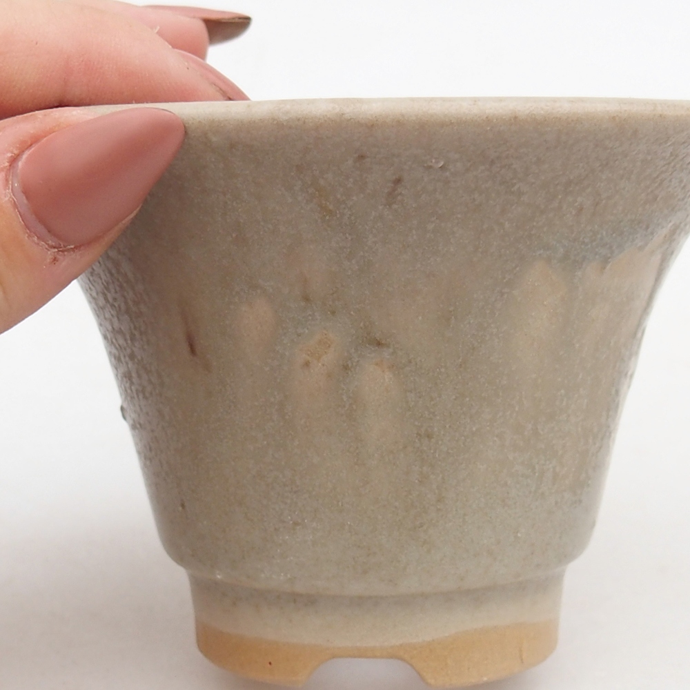 Cuenco bonsái de cerámica 10,5 x 10,5 x 7 cm, gris