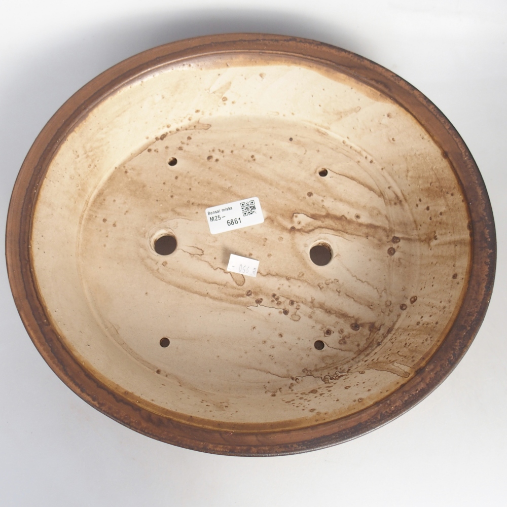 Cuenco bonsái de cerámica 32 x 29 x 7 cm, marrón
