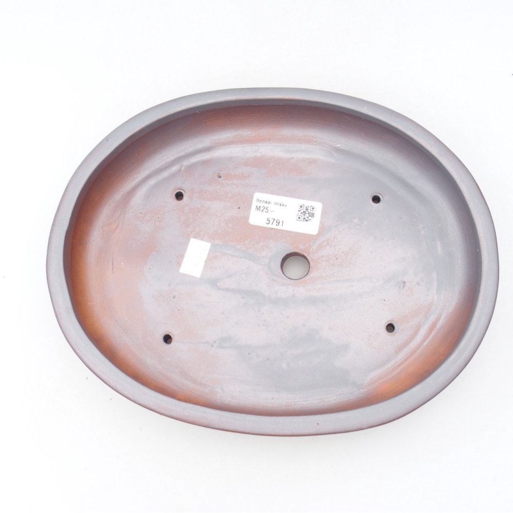 Cuenco bonsái de cerámica 25 x 20 x 4 cm, color metálico