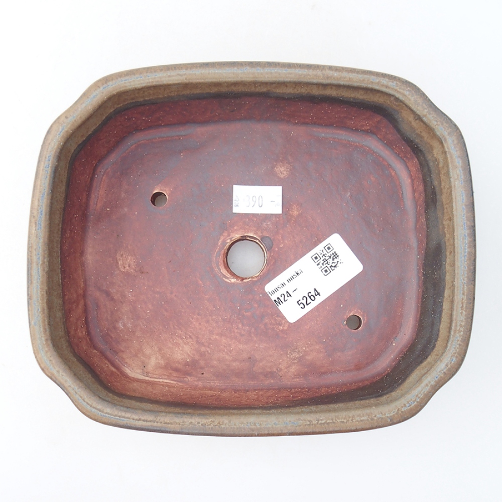 Cuenco bonsái de cerámica 17,5 x 14 x 4,5 cm, color azul