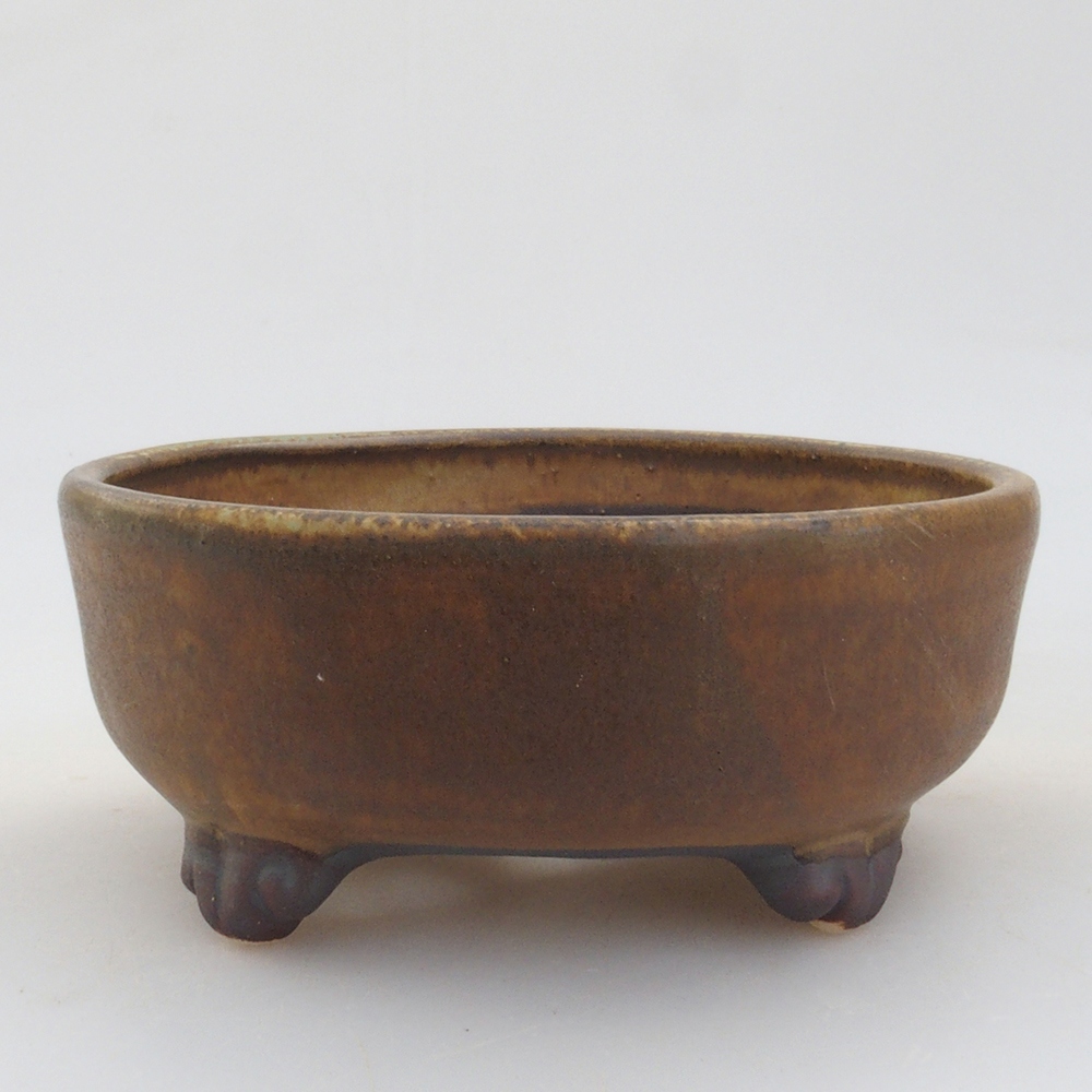 Cuenco bonsái de cerámica 10 x 8,5 x 4 cm, marrón