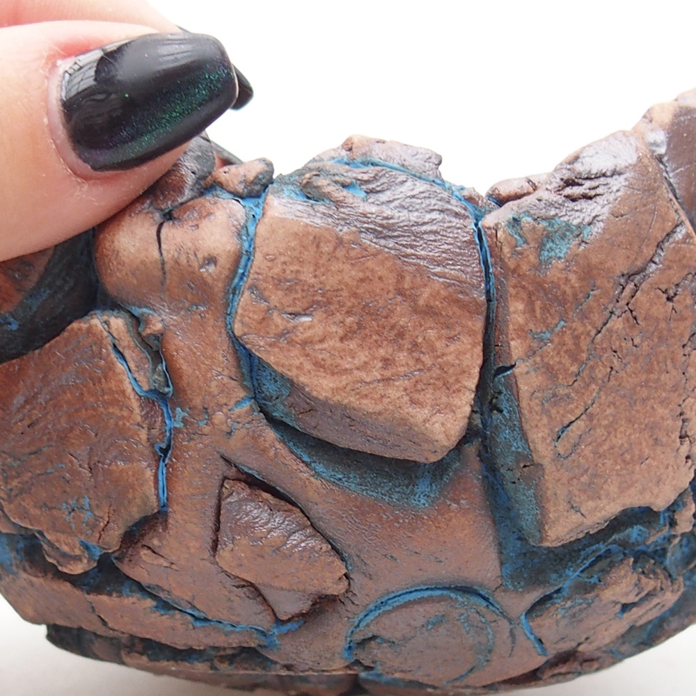 Concha de cerámica 11,5 x 11 x 7,5 cm , color azul