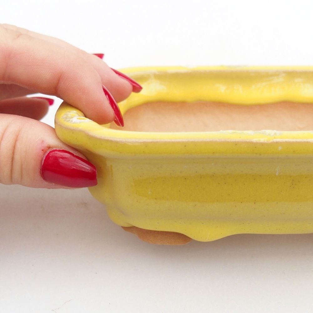 Cuenco bonsái de cerámica 14 x 11 x 4 cm, amarillo