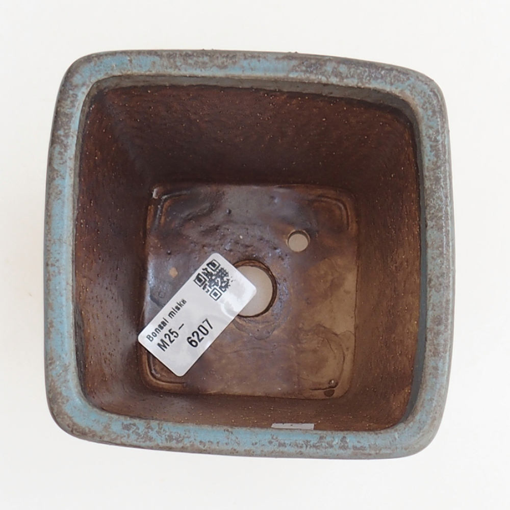 Cuenco bonsái de cerámica 10 x 10 x 12 cm, color azul