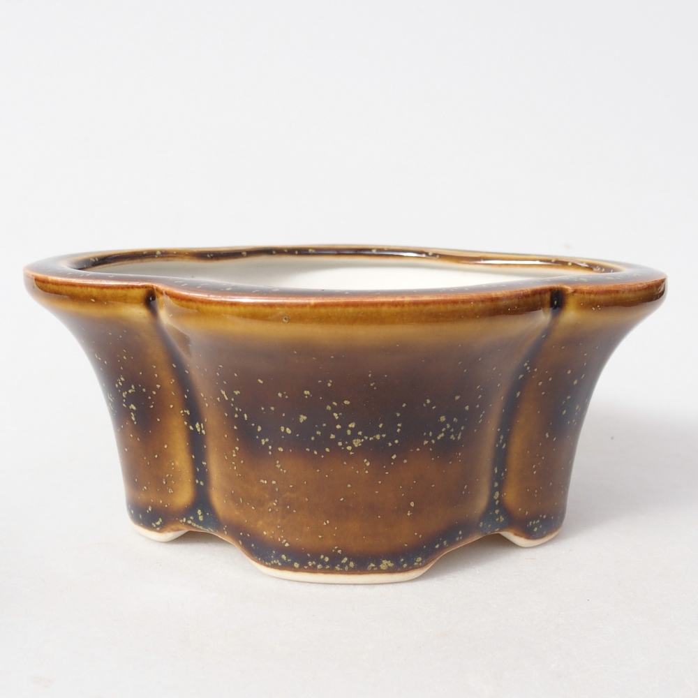 Cuenco bonsái de cerámica 12,5 x 10 x 5,5 cm, amarillo