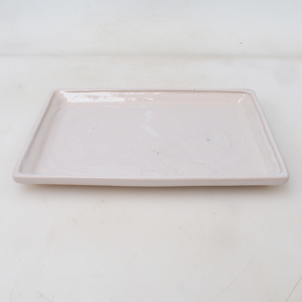 Platillo bonsái rectángulo 19,5 x 14 x 1,5 cm - blanco