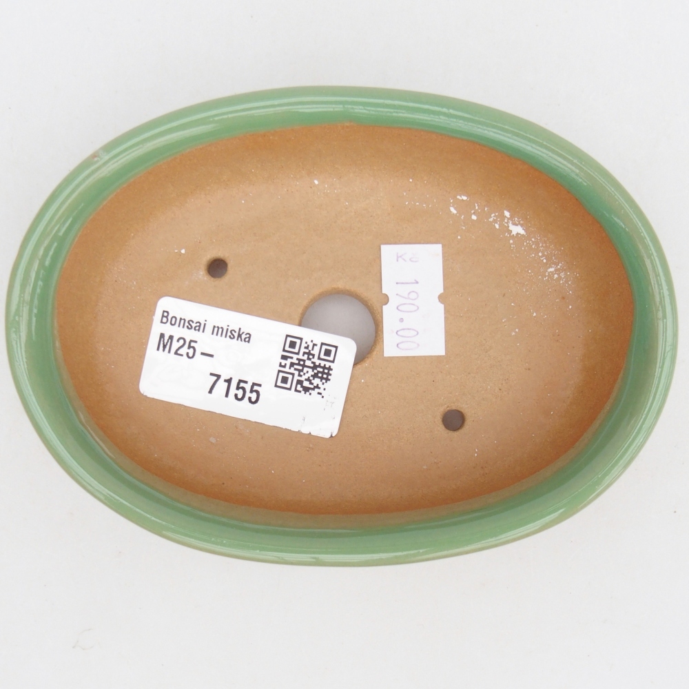 Cuenco bonsái de cerámica 12 x 8,5 x 3 cm, verde