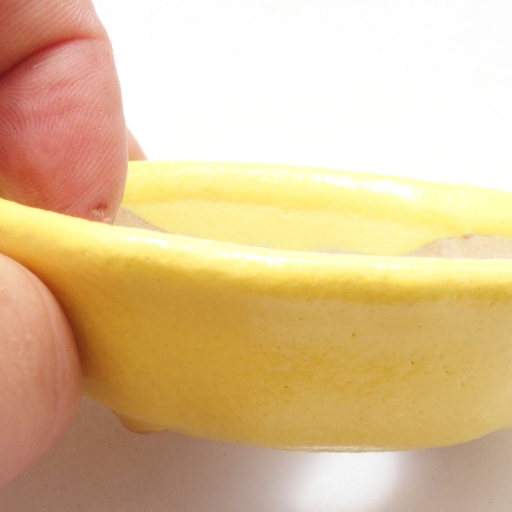 Cuenco bonsái de cerámica 7 x 7 x 2 cm, amarillo