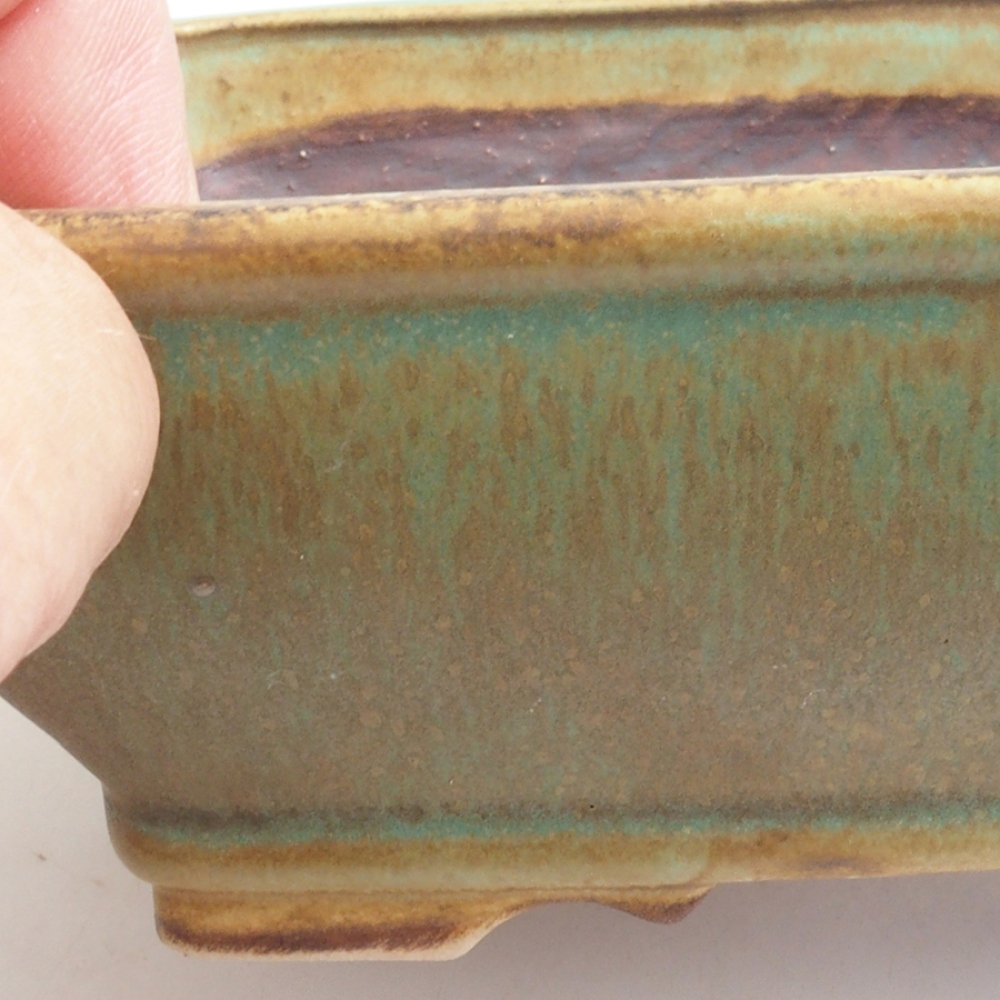 Cuenco bonsái de cerámica 10 x 8,5 x 4 cm, marrón