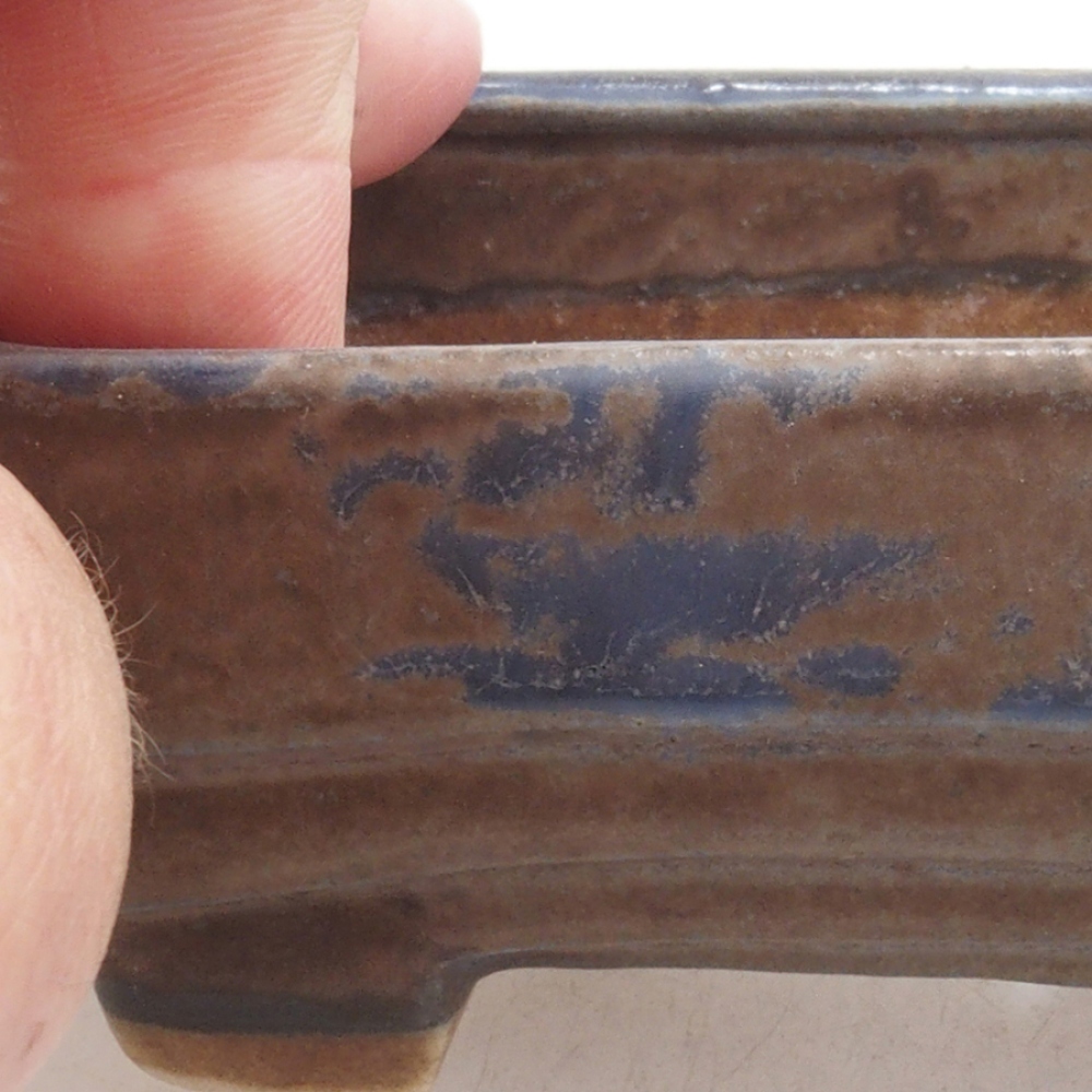 Cuenco bonsái de cerámica 10 x 8,5 x 4 cm, marrón