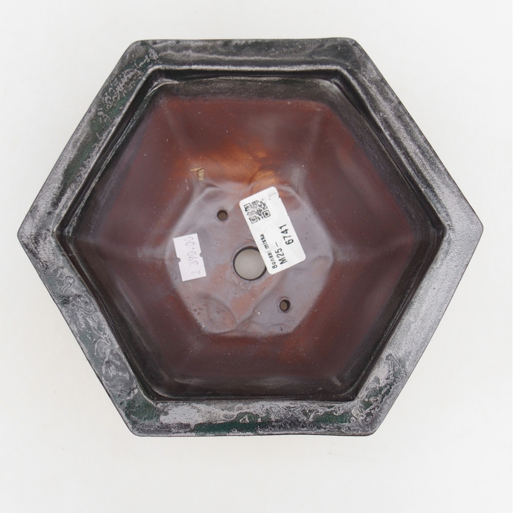 Cuenco bonsái de cerámica 18,5 x 16,5 x 9 cm, negro