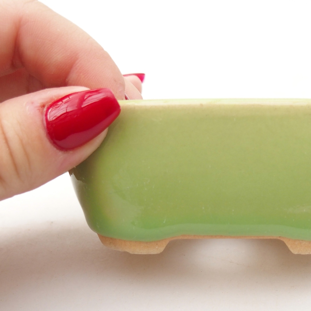 Cuenco bonsái de cerámica 8,5 x 7 x 3,5 cm, verde