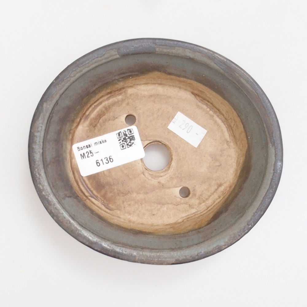 Cuenco bonsái de cerámica 10 x 8,5 x 4 cm, marrón