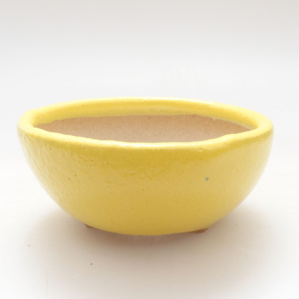 Cuenco bonsái de cerámica 6 x 6 x 2,5 cm, amarillo