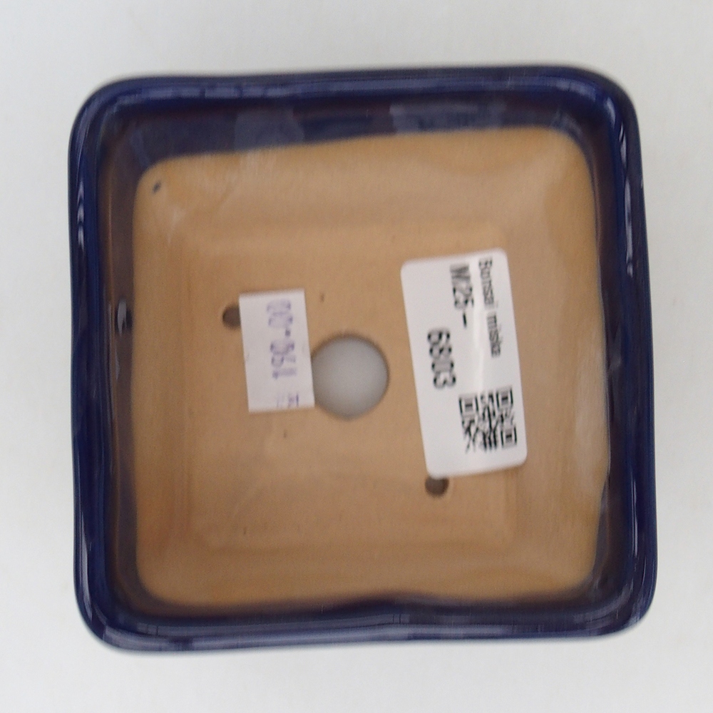 Cuenco bonsái de cerámica 8,5 x 8,5 x 6 cm, color azul