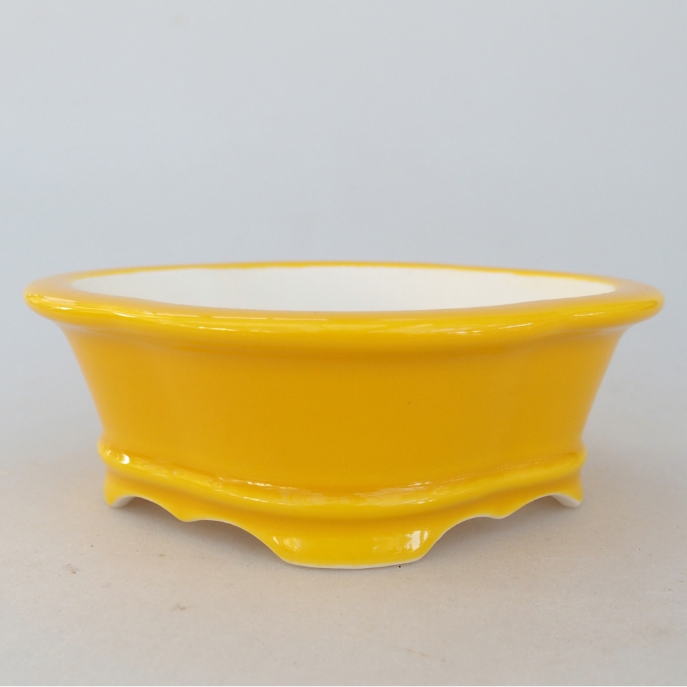 Cuenco bonsái de cerámica 13 x 12 x 5 cm, amarillo