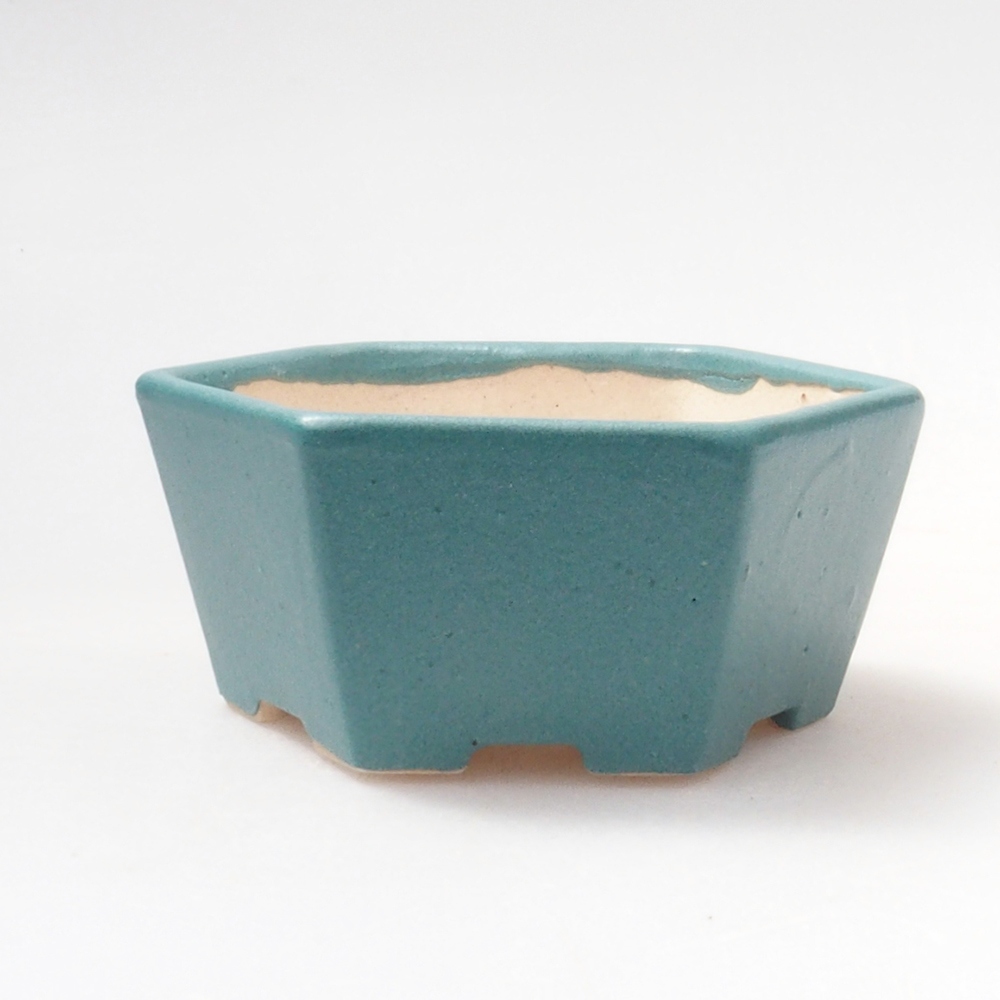 Cuenco bonsái de cerámica 6,5 x 5,5 x 4 cm, color azul
