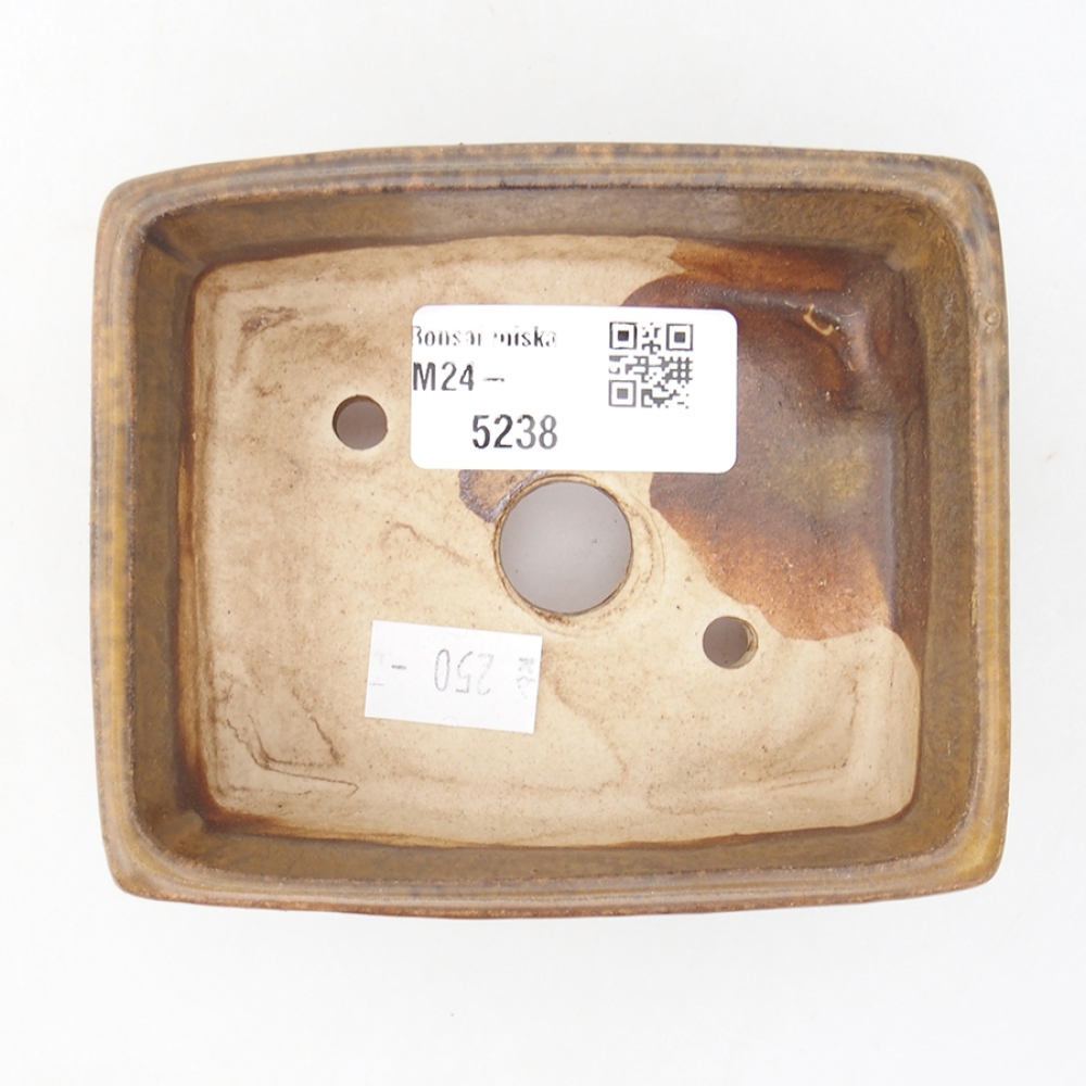 Cuenco bonsái de cerámica 10 x 8,5 x 4 cm, marrón