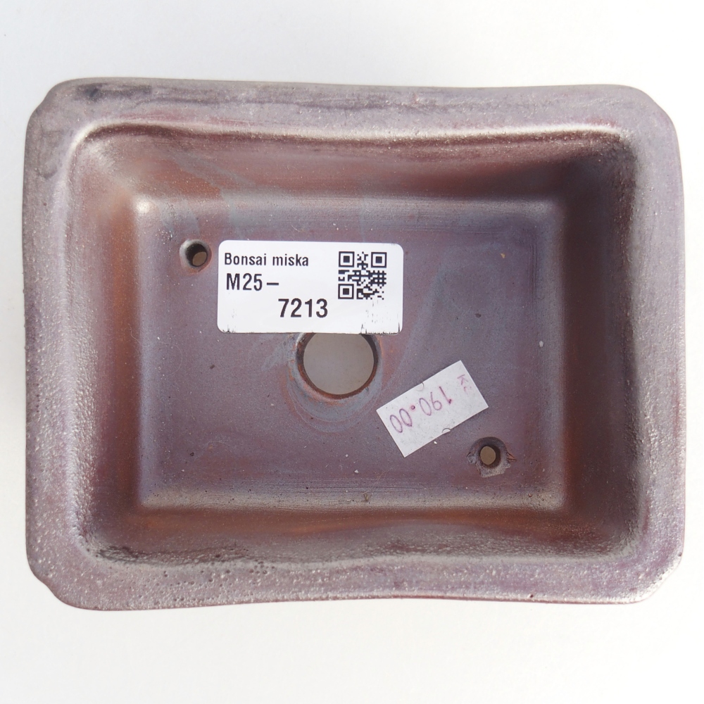 Cuenco bonsái de cerámica 12 x 9,5 x 5 cm, color metálico