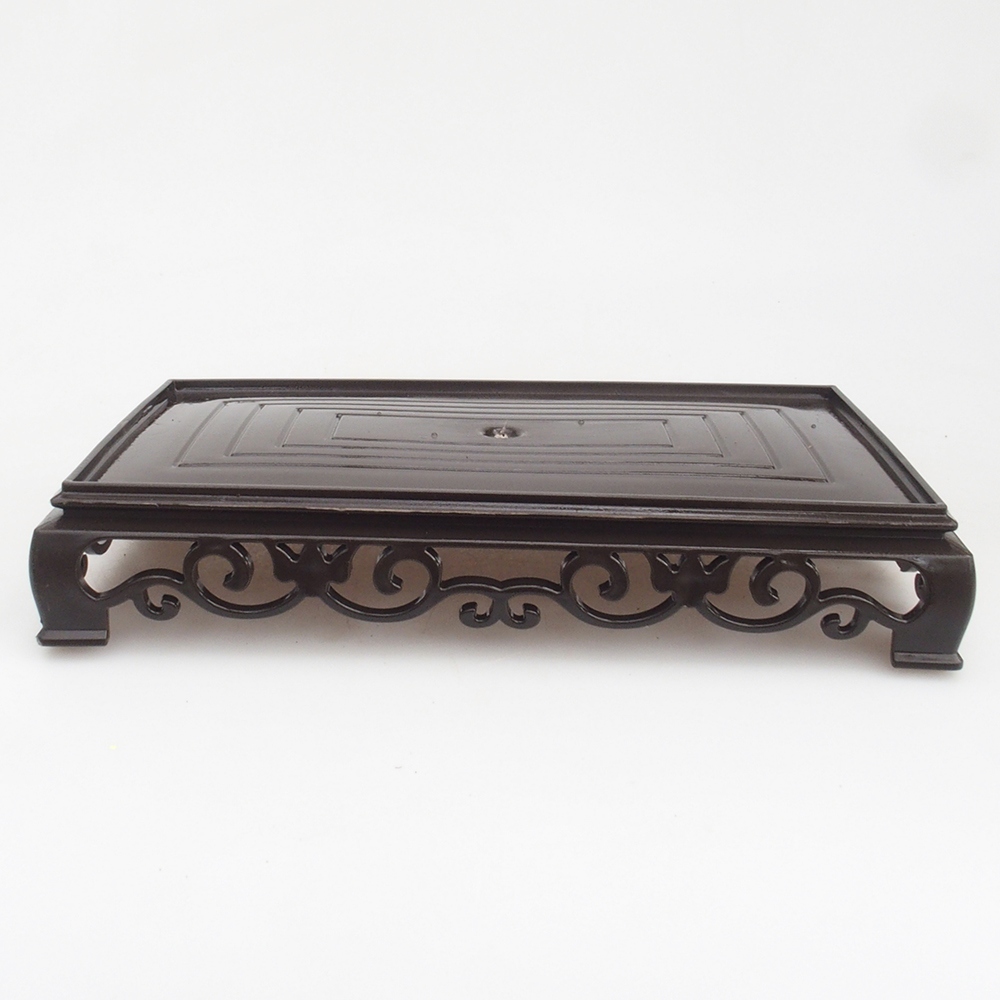 Mesa para bonsái rectángulo de plástico 22 x 14 x 4 cm, negro