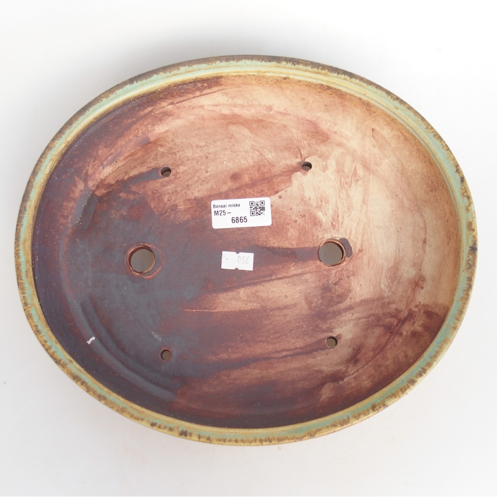 Cuenco bonsái de cerámica 28 x 24 x 6 cm, verde