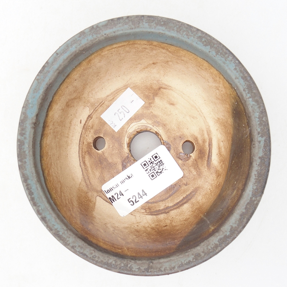 Cuenco bonsái de cerámica 11,5 x 11,5 x 5 cm, color azul