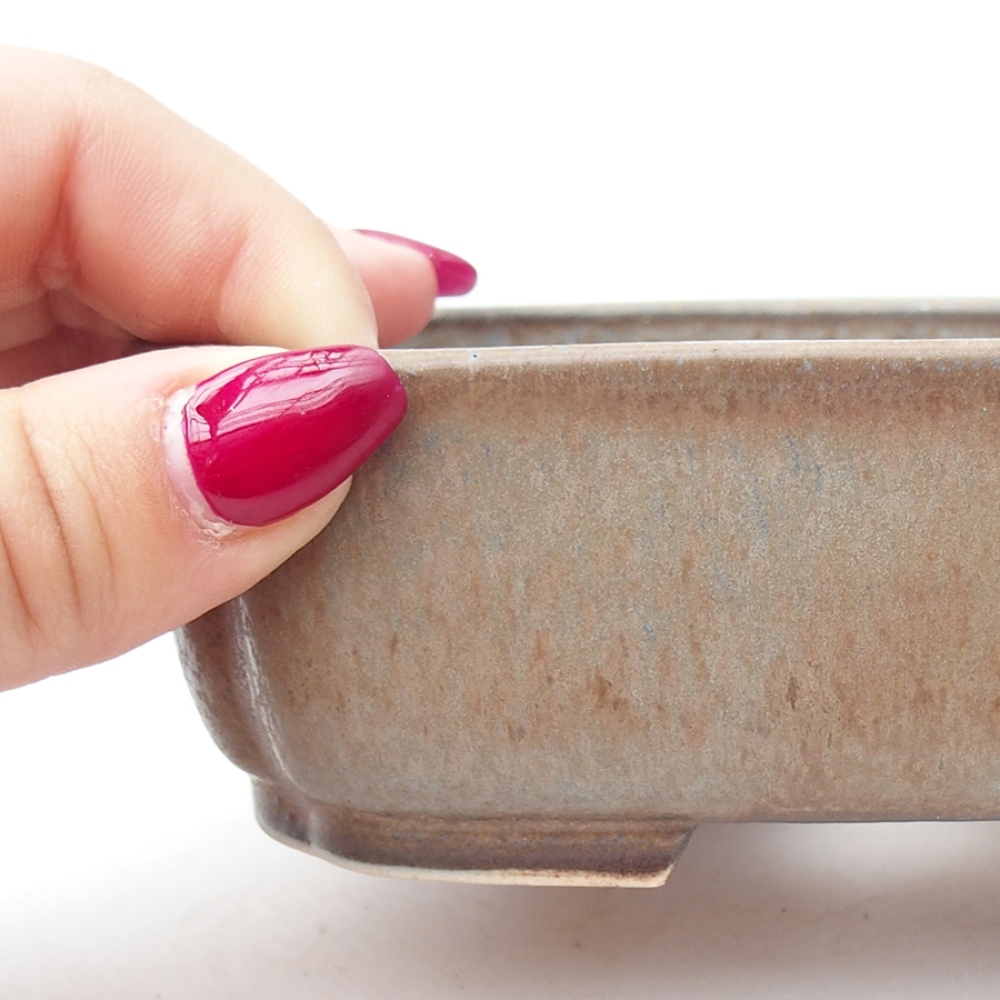 Cuenco bonsái de cerámica 13,5 x 12 x 4 cm, color azul