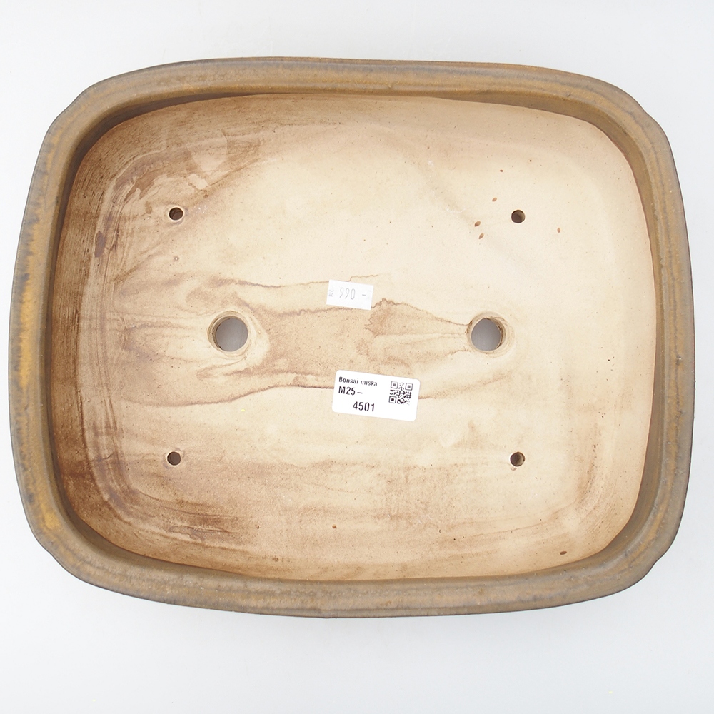 Cuenco bonsái de cerámica 29 x 23,5 x 7 cm, marrón