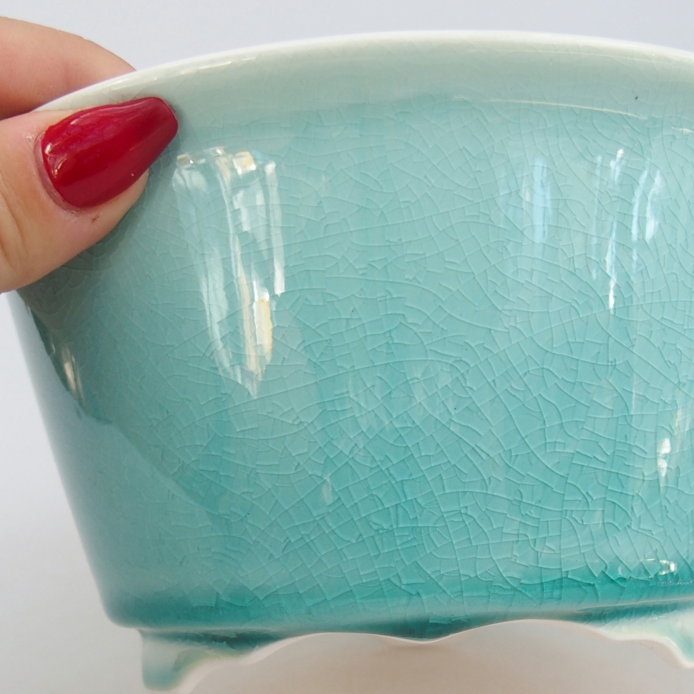 Cuenco bonsái de cerámica 16 x 16 x 8,5 cm, verde