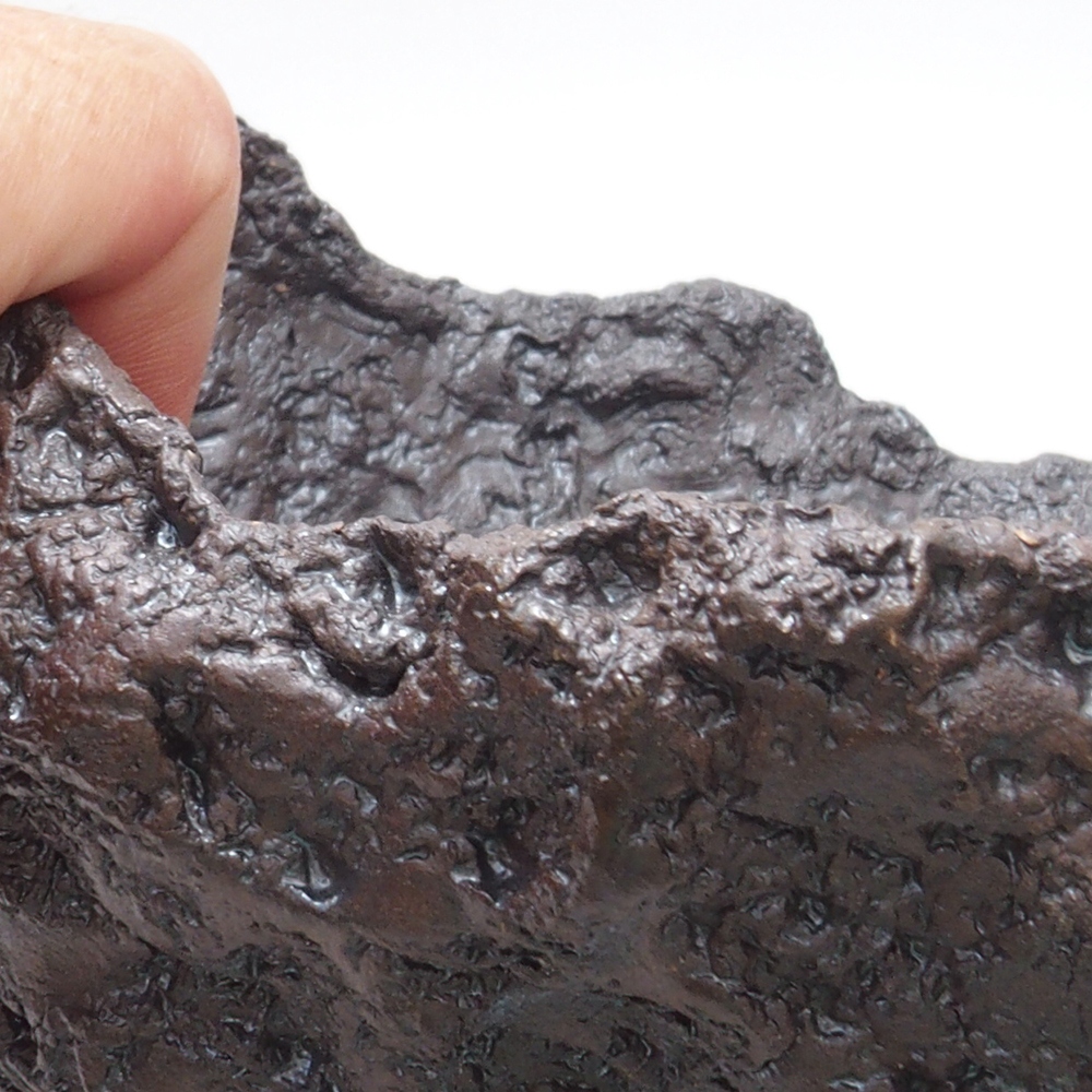 Concha de cerámica 23 x 21 x 19,5 cm , color marrón