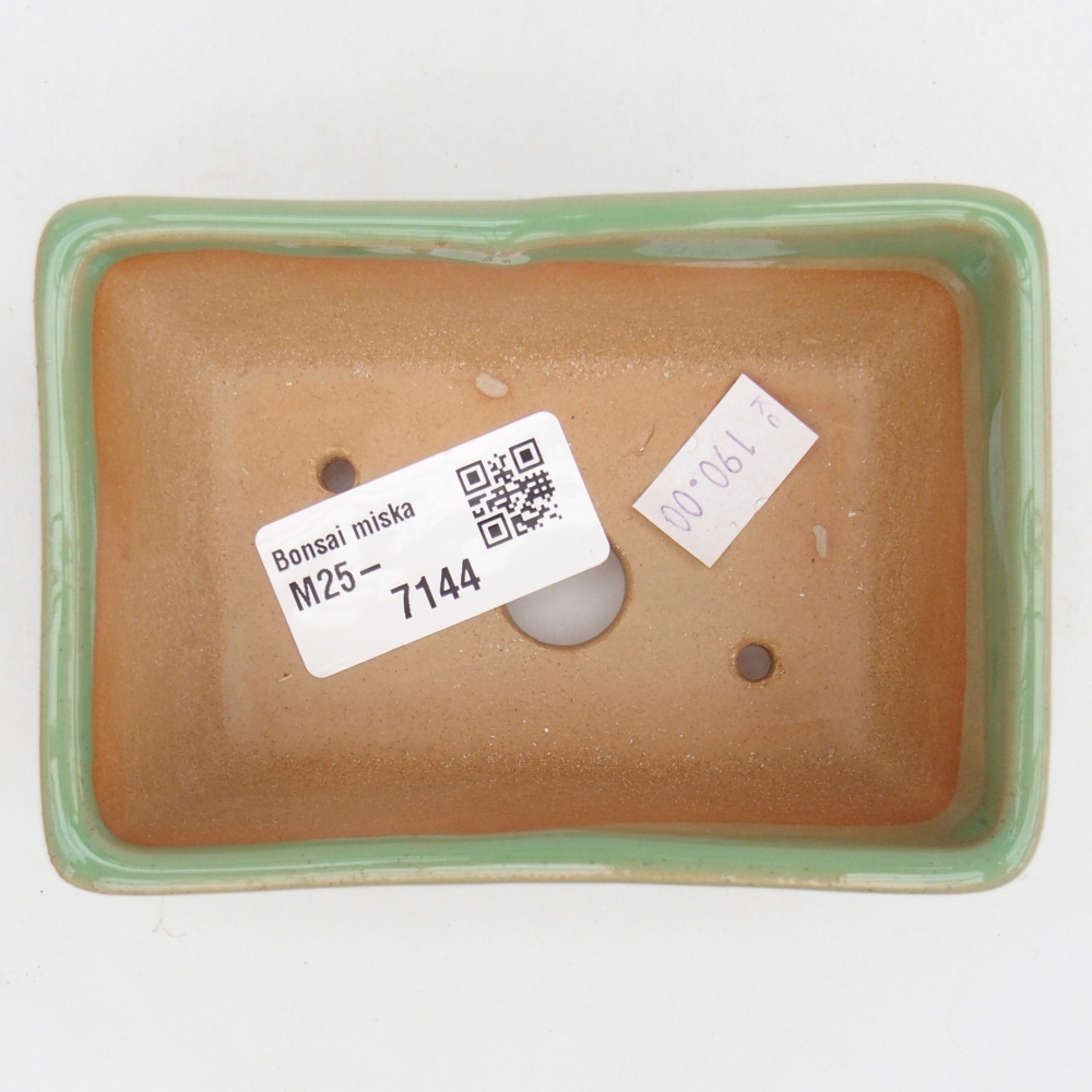 Cuenco bonsái de cerámica 10,5 x 7,5 x 4,5 cm, verde