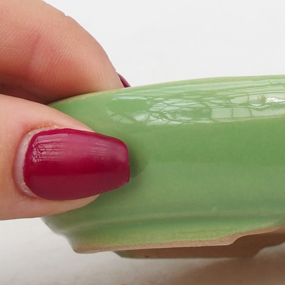 Cuenco bonsái de cerámica 13,5 x 10 x 3 cm, verde