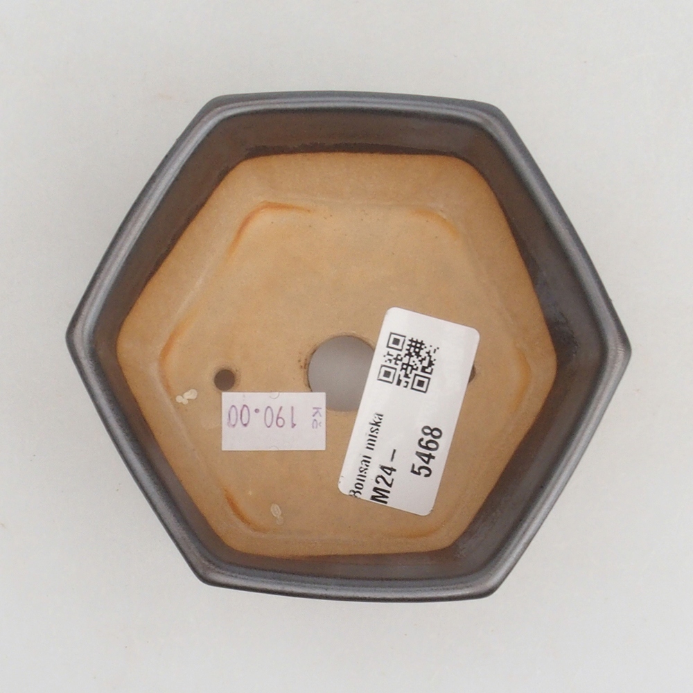 Cuenco bonsái de cerámica 9,5 x 9 x 4,5 cm, color metálico