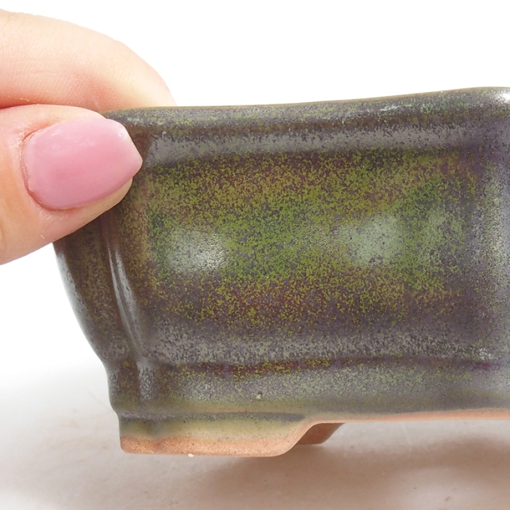 Cuenco bonsái de cerámica 15,5 x 11,5 x 4,5 cm, verde