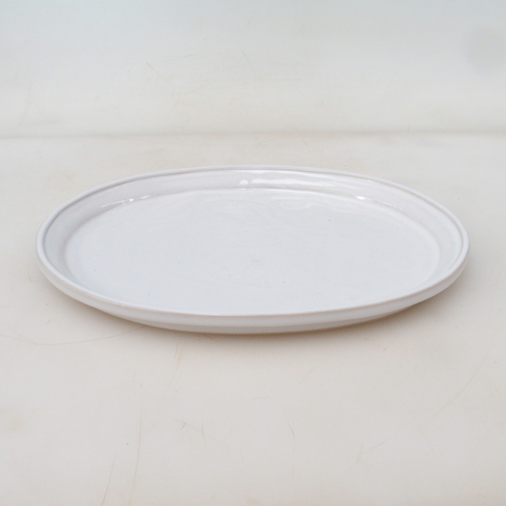 Plato oval Bonsai M - 22,5 x 18 x 1,5 cm - blanco