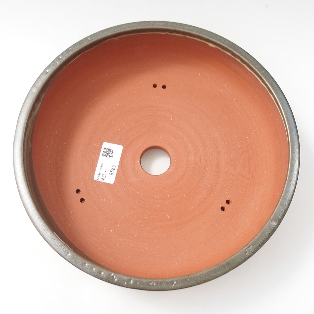 Cuenco bonsái de cerámica 25,5 x 25,5 x 6,5 cm, verde