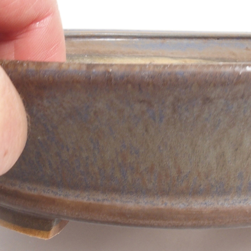 Cuenco bonsái de cerámica 10 x 8,5 x 4 cm, marrón